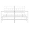 Kovový rám postele s hlavovým a nožním čelem bílý 150 x 200 cm 355728