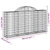 Klenutý gabionový koš 200 x 30 x 100/120 cm pozinkované železo 153485