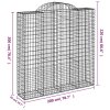 Klenutý gabionový koš 200 x 50 x 200/220 cm pozinkované železo 153500