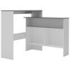 Barový stůl se 2 stolními deskami bílý a šedý 130 x 40 x 120 cm 280221