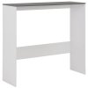 Barový stůl se 2 stolními deskami bílý a šedý 130 x 40 x 120 cm 280221