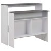 Barový stůl se 2 stolními deskami bílý a šedý 130 x 40 x 120 cm 280221