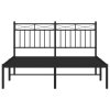 Kovový rám postele s čelem černý 140 x 190 cm 373691