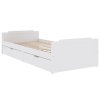 Rám postele se zásuvkami bílý masivní borové dřevo 90 x 200 cm 322160