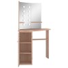 Rohový toaletní stolek s LED světlem dub 111 x 54 x 141,5 cm 326533