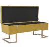 Lavice s úložným prostorem 105 cm hořčicová samet 247571