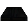 Plovoucí nástěnné police 4 ks lesklé černé 60x23,5x3,8 cm MDF 323771
