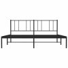 Kovový rám postele s čelem černý 193 x 203 cm 352486