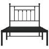 Kovový rám postele s čelem černý 90 x 200 cm 353530