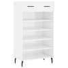 Botník bílý s vysokým leskem 60 x 35 x 105 cm kompozitní dřevo 829630