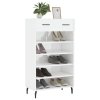 Botník bílý s vysokým leskem 60 x 35 x 105 cm kompozitní dřevo 829630