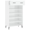 Botník bílý s vysokým leskem 60 x 35 x 105 cm kompozitní dřevo 829630