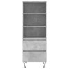 Skříň highboard betonově šedá 40 x 36 x 110 cm kompozitní dřevo 831512