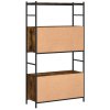 Knihovna kouřový dub 80x30x145,5 cm kompozitní dřevo a železo 832800