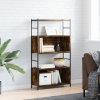 Knihovna kouřový dub 80x30x145,5 cm kompozitní dřevo a železo 832800