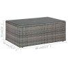 4dílná zahradní sedací souprava s poduškami polyratan šedá 43956
