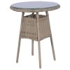 3dílný bistro set s poduškami a polštáři hnědý polyratanový 44150