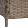 3dílný bistro set s poduškami a polštáři hnědý polyratanový 44150