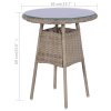 3dílný bistro set s poduškami a polštáři hnědý polyratanový 44150