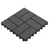 Terasové dlaždice z dřevoplastu 11 ks 30 x 30 cm 1 m² šedé 45030