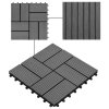 Terasové dlaždice z dřevoplastu 11 ks 30 x 30 cm 1 m² šedé 45030