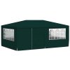 Profesionální party stan s bočnicemi 4 x 6 m zelený 90 g/m² 48538