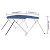 Bimini stříška se 4 oblouky modrá 243 x 196 x 137 cm 92371