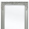 Nástěnné zrcadlo barokní styl 100 x 50 cm stříbrné 243681