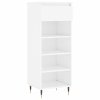 Botník bílý s vysokým leskem 40 x 36 x 105 cm kompozitní dřevo 831454