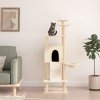 Škrabadlo pro kočky se sisalovými sloupky krémové 153 cm 171750