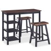 Barový set 3 ks MDF černý 245363