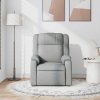 Masážní polohovací křeslo světle šedé textil 373548
