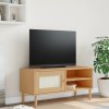 TV skříňka SENJA ratanový vzhled hnědá 106x40x49 cm borovice 358040