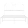 Kovový rám postele s čelem bílý 120 x 200 cm 373934