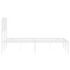 Kovový rám postele s čelem bílý 120 x 200 cm 373934
