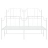 Kovový rám postele s hlavovým a nožním čelem bílý 140 x 200 cm 373955