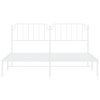 Kovový rám postele s čelem bílý 183 x 213 cm 373941