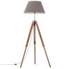 Stojací lampa stativ medově hnědá a šedá masivní teak 141 cm 288078