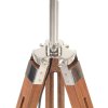 Stojací lampa stativ medově hnědá a šedá masivní teak 141 cm 288078