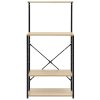 Skříňka na mikrovlnku černá a dub 60 x 39,6 x 123 cm kompozit 288239