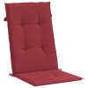 Podušky na židli vysoké opěradlo 6 ks vínové 120x50x3 cm textil 314115