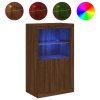 Odkládací skříňka s LED osvětlením hnědý dub kompozitní dřevo 836629
