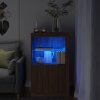 Odkládací skříňka s LED osvětlením hnědý dub kompozitní dřevo 836629