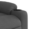 Zvedací masážní polohovací křeslo tmavě šedé textil 3206655