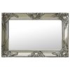 Nástěnné zrcadlo barokní styl 60 x 40 cm stříbrné 320330