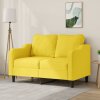 2místná pohovka světle žlutá 120 cm textil 359356