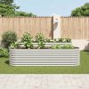 Vyvýšený záhon 320 x 80 x 81 cm pozinkovaná ocel stříbrný 45512