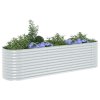 Vyvýšený záhon 320 x 80 x 81 cm pozinkovaná ocel stříbrný 45512