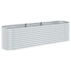Vyvýšený záhon 320 x 80 x 81 cm pozinkovaná ocel stříbrný 45512