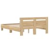 Rám postele s čelem a LED osvětlením dub sonoma 135 x 190 cm 3207569